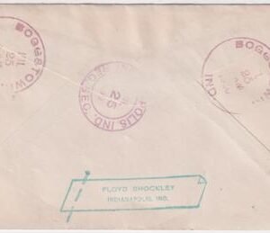 US Indiana, Boggstown 632, 636, 642, 688 Fancy Cancel Cover, Crescent Moon, Star