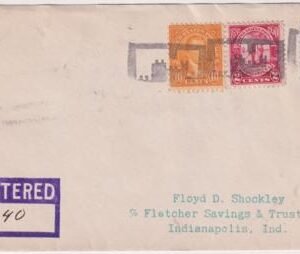 US Indiana, Castleton 637, 642, 683  Fancy Cancel Cover, Negative Castle in Rectangle