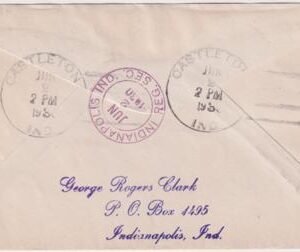 US Indiana, Castleton 637, 642, 683  Fancy Cancel Cover, Negative Castle in Rectangle