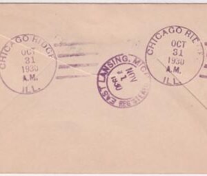 US Illinois, Chicago Ridge 697 Fancy Cancel Cover, Witch Riding Broom