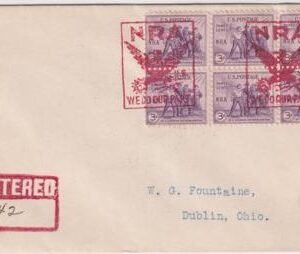 US Illinois, Chicago Ridge 732 Fancy Cancel Cover, NRA, Eagle