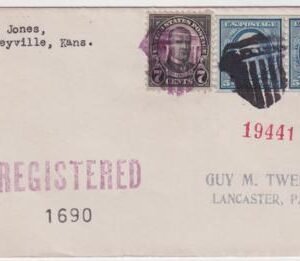 US Kansas, Coffeyville 496, 639 Fancy Cancel Cover, Shield