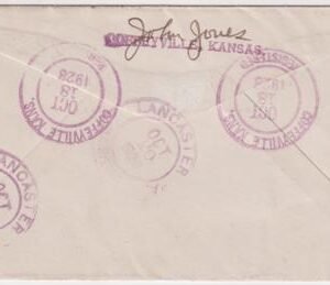 US Kansas, Coffeyville 496, 639 Fancy Cancel Cover, Shield