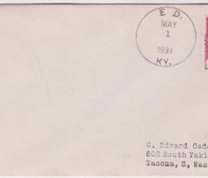 US Kentucky, Ed 657  Fancy Cancel Cover, Cat in Box