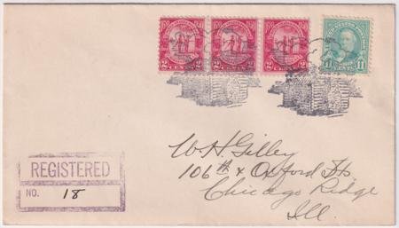 INV-29215itExt US California, Log Cabin 564, 683 Fancy Cancel Cover, Log Cabin