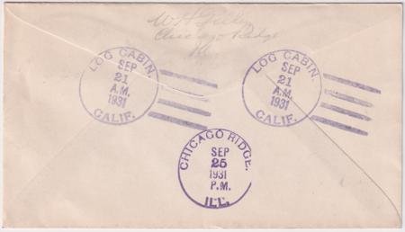 INV-29215×1-1 US California, Log Cabin 564, 683 Fancy Cancel Cover, Log Cabin