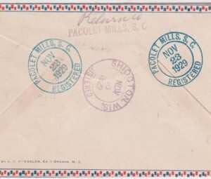 US South Carolina, Pacolet Mills C10, C11 Fancy Cancel Cover, Torch, Fire