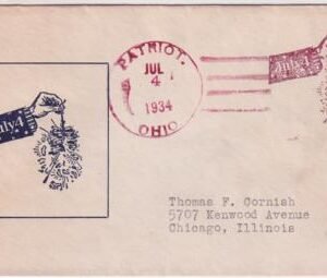 US Ohio, Patriot 724  Fancy Cancel Cover,  Hand Holding Firecracker