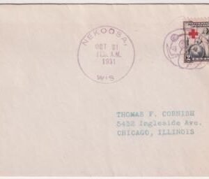US Wisconsin, Nekoosa 702 Fancy Cancel Cover, Pumpkin, Jack-o-Lantern