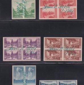 US 1935 Scott #756-765 Blocks of 4 Signed by James Farley, PMG