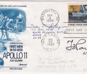 US 1969 C76 FDC Signed by T. O. Paine and Sam C. Phillips, NASA