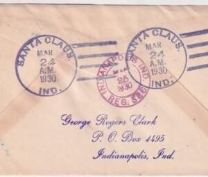 US Indiana, Santa Claus 632, 634, 642, 680 Fancy Cancel Cover, Santa Bust