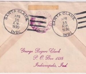 US Indiana, Santa Claus 632, 634, 642, 651 Fancy Cancel Cover, Santa Bust