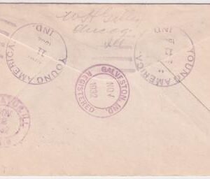 US Indiana, Young America 713, 719  Fancy cancel Cover, Uncle Sam