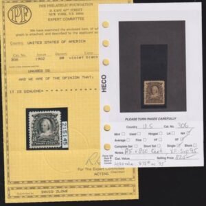 US 306 US Bureau and Regular Issues  PF & PSE Cert, XF-SUP 95