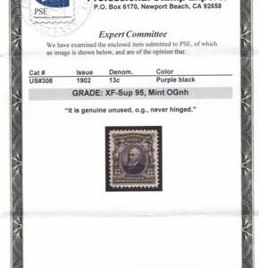US 308 US Bureau and Regular Issues  PF & PSE Cert, XF-Sup95