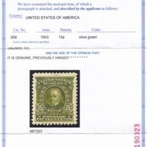 US 309 US Bureau and Regular Issues  PF Cert - Jumbo Margins