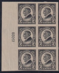 US 611 Modern Plate Block - Gum Natural Wrinkles Left