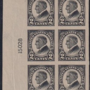 US 611 Modern Plate Block - Gum Natural Wrinkles Left