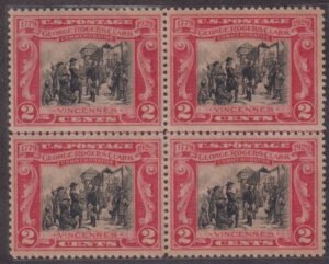 US 651 Modern Block of 4 LL Stamp with plate "1929"
