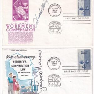 US 1961 1186 Two FDC's, One Signed Gov. Gaylord Nelson, one signed Sen. A. Wiley