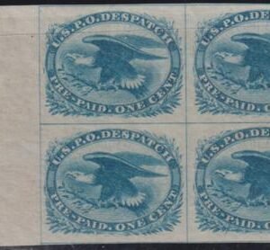 US LO2 US Locals and Carriers  Block, Bottom 2 OG NH "Eagle" Mint VF - XF $250
