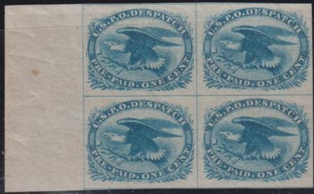 INV-29880itExt US LO2 US Locals and Carriers Block, Bottom 2 OG NH "Eagle" Mint VF - XF $250
