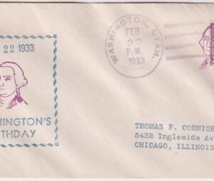 US Utah, Washington 720 Fancy Cancel Cover, GW Birthday