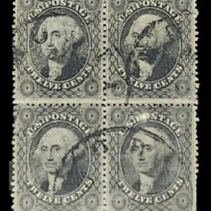 US Classics 36 Rare Block of 4, some clipped Perfs LR, o/w nice. Weiss Cert Used F-VF