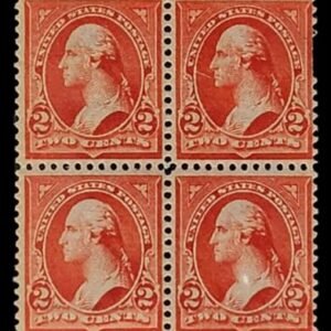 US Bureau and Regular Issues 279 Block of 4, bottom 2 straight edge Mint F-VF