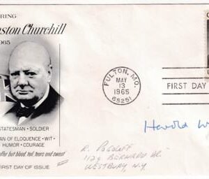 US 1965 1264 FDC Signed by UK Prime Minister Harold Wilson