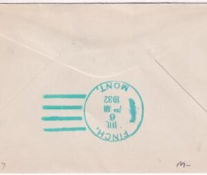 US Montana, Finch 708 Fancy Cancel Cover, First 3c rate Cancel