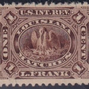 US Revenues # RO85 l. French 1d Brown, silk paper