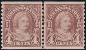 US Modern #601 Mint NH VF Line Pair Pristine Cat value $55