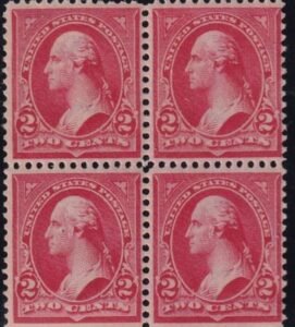 US Bureau and Regular Issues #279Bd Mint NH F-VF Block of 4, bottom 2 straight edge Cat Value $145