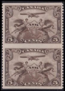 Canada and Area C1c LH VF Vertical Pair Imper Horizontally Cat Value $260