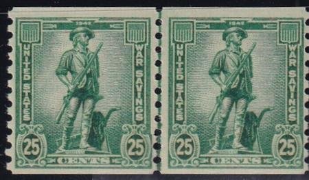 INV-30269itExt_e86fea87-4840-47ac-873f-156ec665799c US Savings Stamps # WS13 Mint NH F-VF Line Pair - Fresh Cat Value 22.50