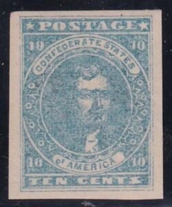 US Confederate States of America #2a Mint LH XF Light Blue, Paterson Printing , Pristine, Fresh OG, Barely Hinged PFC For pair Beautiful SMQ $575