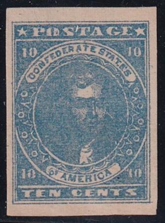 INV-30276itExt_37aa59ab-fed4-41f7-bf55-750461e9804f US Confederate States of America #2b Mint LH VF-XF Dark Blue, Patterson Printing, 4 Large Margins, Nice, Heavily Inked Impression, Fresh OG, PF 85 Cert, Spectacular! Est. $850
