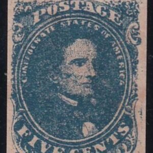US Confederate States of America #4a Mint NH VF-XF Top Sheet Margin, PF 85 Cert + APS Cert notes pos 6 noted on QF Cert Unlisted Plate Scratch UL Est SMQ $725