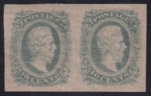 US Confederate States of America #11a Mint LH Superb, Milky Blur Pair with the right Stamp a superb Jumbo PF Cert est SMQ $300