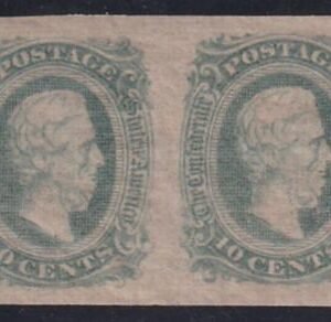 US Confederate States of America #11d Mint NH Superb, Spectular Green Pair Pristine OG NH, PF Cert 95 Would easily make a superb single est. SMQ $500
