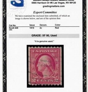 US George Washington and Ben Franklin #449 Used XF New PSE 90 Certt Beautiful! SMQ $950