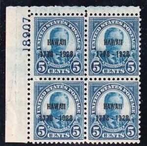 US Modern After 547 #648 LH Blvck Plate block of 4, bottom 2 stamps NH cat value $200