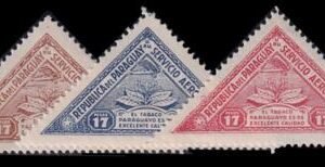 Paraguay #C98-100  Tobacco, VF MINT LH/NH  2 NH Some natural Gum skips, Cat Value  $48 as H