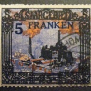 German Area - Saar #98  USED F -VF  Cat Value  $35