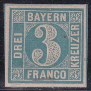 German States - Bavaria #2 MINT XF  2 OG, hinged Cat Value  $60