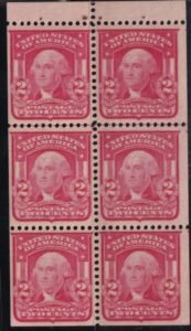 US Bureau and Regular Issues #319p MINT VF Scarlet booklet pane fresh strong wide cut well centered for this  Cat Value  $270