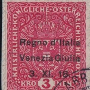 Austria - Venezia Giulia #N19 USED F - VF Avi Cert Copy 3K Granite paper Cat Value  $700