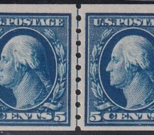 US Washington - Franklin #396 MINT Hinged VF, Line pair, scarce! Cat Value  $425